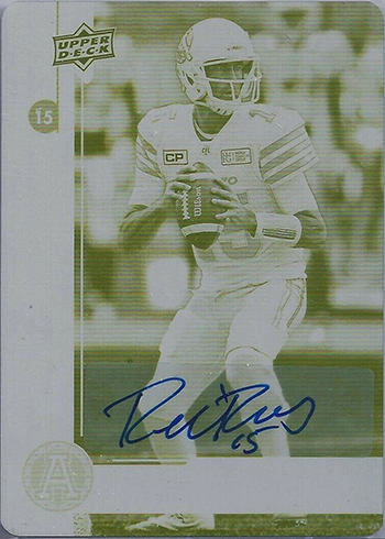 ricky ray autograph printing plate card