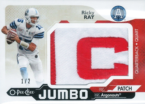 ricky ray toronto argonauts captain patch upper deck