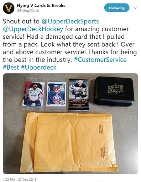 upper deck customer care service engagement fan collector support