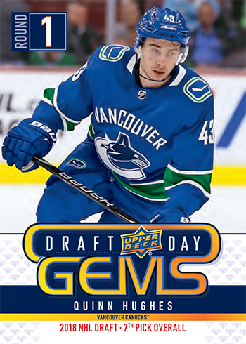 2019 upper deck nhl draft gems promotional set quinn hughes