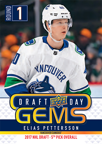 2019 upper deck nhl draft gems promotional set elias pettersson