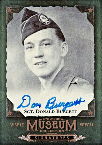 donald burgett d-day memorial day normandy upper deck autograph