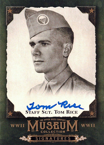 tom rice d-day memorial day normandy upper deck autograph