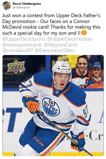 upper deck random acts of kindness personalized card mcdavid