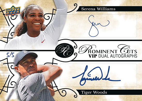 2019 upper deck national sports collectors convention prominent cuts autograph tiger woods serena williams