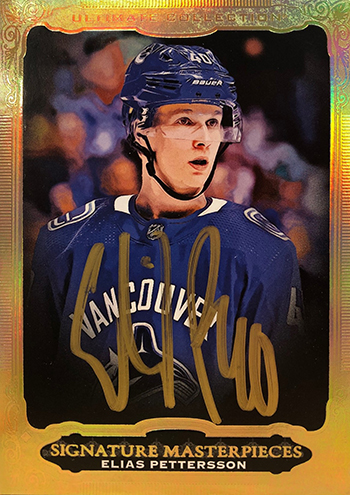 upper deck ultimate collection nhl signature masterpieces set elias pettersson