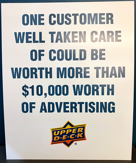 upper deck customer care well taken care of worth more than advertising