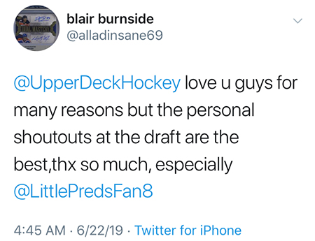 upper deck customer experience nhl draft