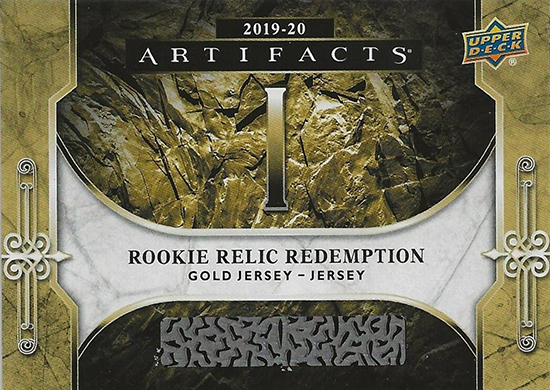 upper deck nhl artifacts rookie redemption