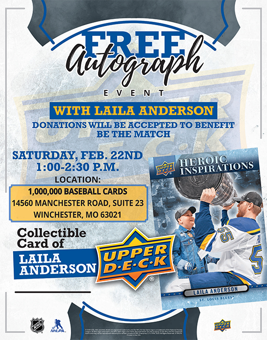 upper deck laila anderson autograph signing