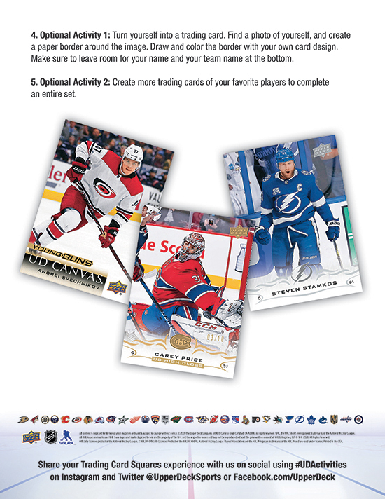 upper deck lesson plan teach home elementary kids learn activity art hockey cards