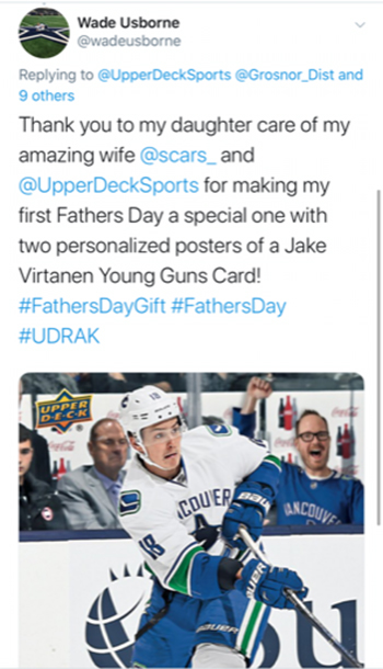 upper deck fathers day promotion get dad in the game canucks