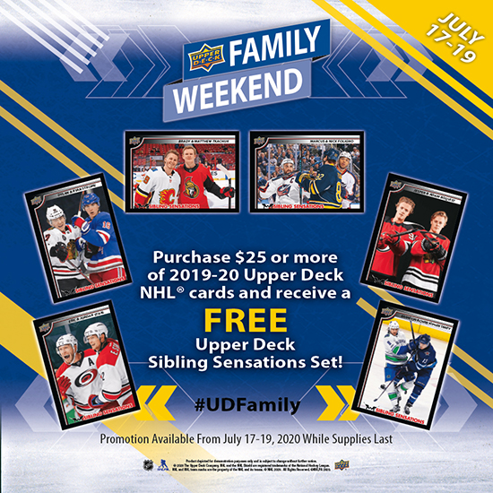 upper deck family weekend sibling sensations nhl trading card set hobby shop certified diamond dealer