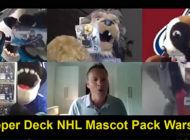 NHL Mascots Have Fun Playing Pack Wars with Upper Deck!