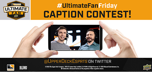 upper deck overwatch league caption contest promotion collect cards fun win funny