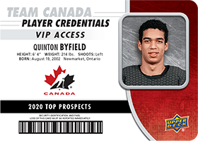 Quinton Byfield - Top Prospect Card - 2020 NHL Draft - Team Canada
