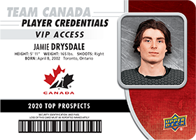 Jamie Drysdale - Top Prospect Card - 2020 NHL Draft - Team Canada