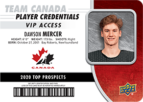 Dawson Mercer - Top Prospect Card - 2020 NHL Draft - Team Canada