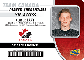 Connor Zary - Top Prospect Card - 2020 NHL Draft - Team Canada