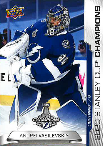 2020 nhl upper deck stanley cup final champions tampa bay lightning andrei vasilevskiy