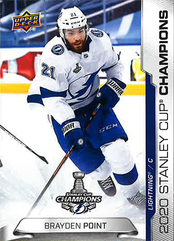 2020 nhl upper deck stanley cup final champions tampa bay lightning brayden point