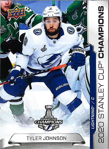 2020 nhl upper deck stanley cup final champions tampa bay lightning tyler johnson