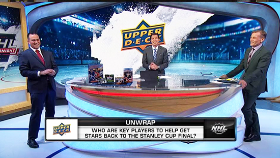 nhl network upper deck unwrap hosts trading cards