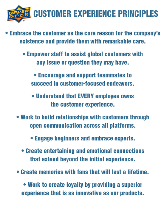 upper deck customer care service experience principles