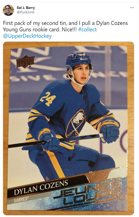 upper deck young guns rookie card dylan cozens