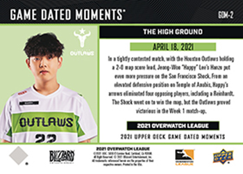 2021 upper deck gamed dated moments overwatch league blizzard pack