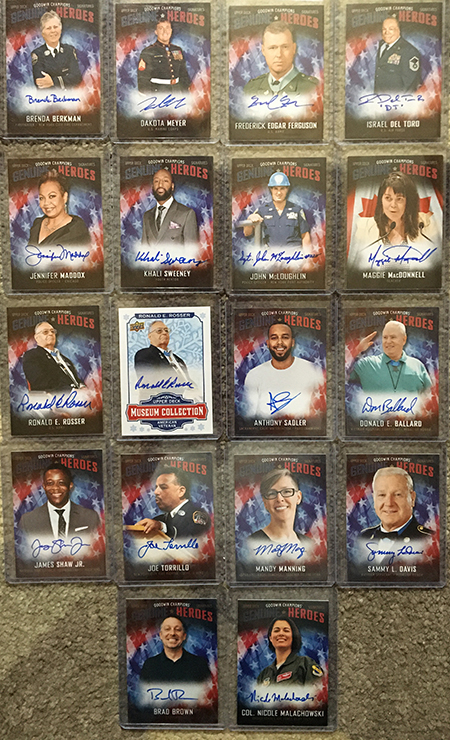 upper deck genuine heroes autograph trading cards