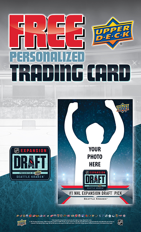 upper deck seattle kraken personalized trading card