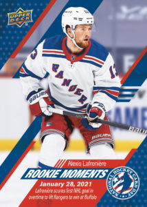 Alexis Lafreniere NHCD Rookie Moments Card
