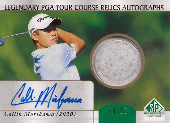 collin morikawa sp game used sand autograph relic memorabilia card