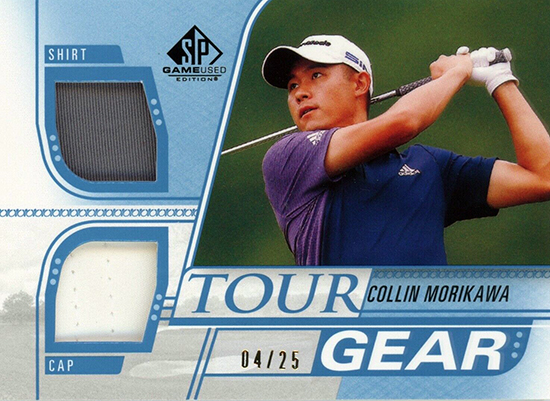 collin morikawa tour gear polo hat memorabilia relic card upper deck sp game used