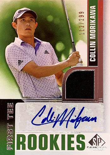 collin morikawa sp game used first tee rookie autograph upper deck golf