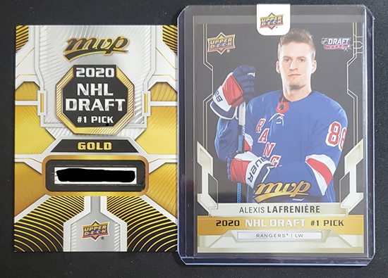 upper deck mvp draft pick redemption gold alexis lafreniere