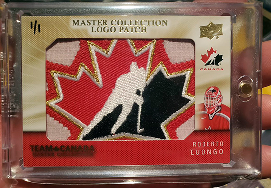 roberto luongo team canada patch card upper deck world juniors