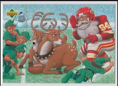 upper deck holiday card santa