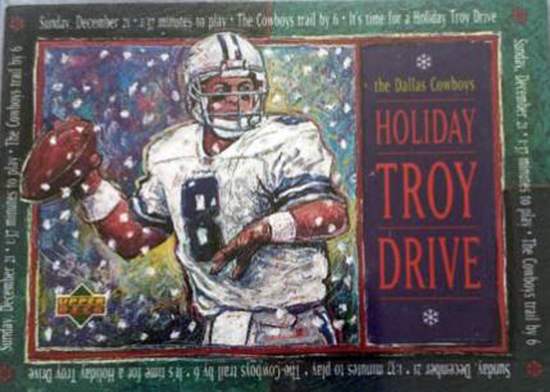 upper deck holiday card troy aikman drive