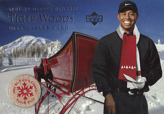 upper deck holiday card tiger woods ball marker