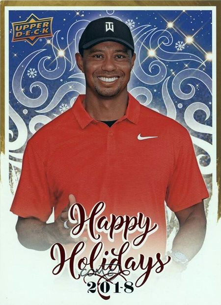 upper deck holiday card tiger woods