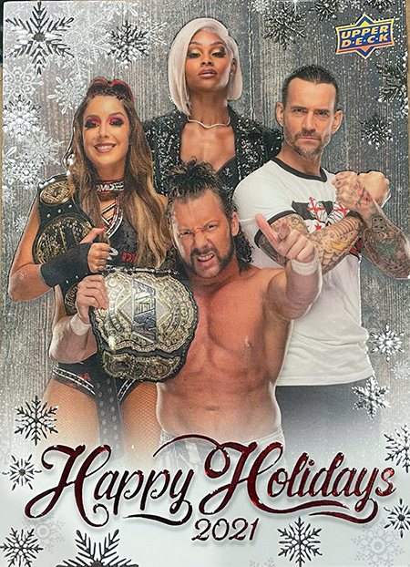 upper deck holiday card aew wrestling