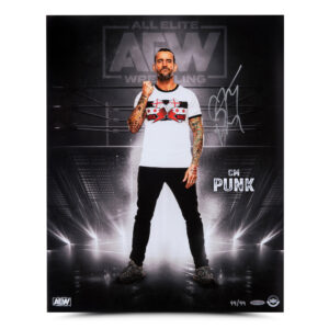 CM Punk standing on AEW stage