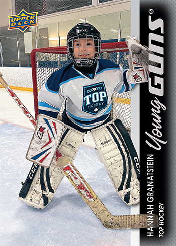 upper deck young guns rookie card hannah 8-year-old tim hortons female trading card