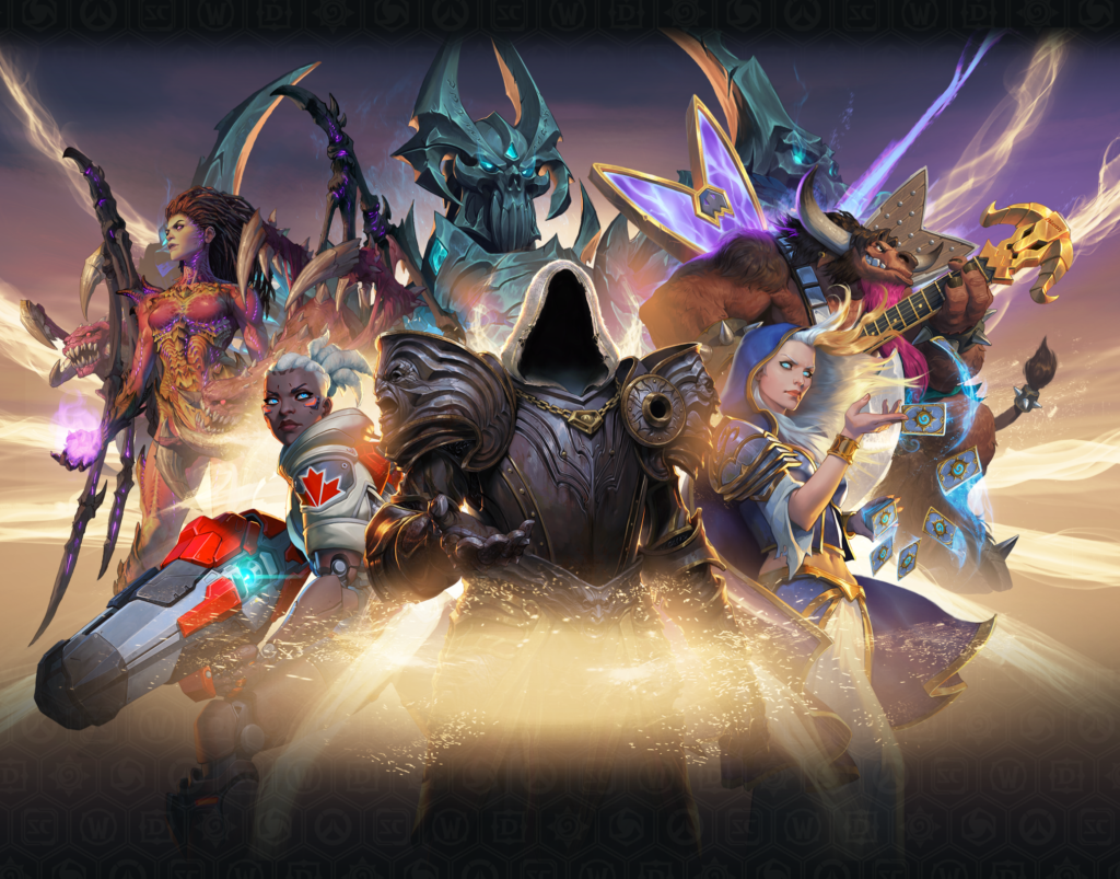 Image featuring various Blizzard Entertainment characters