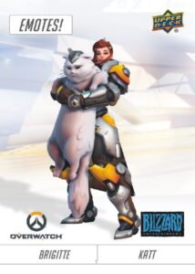 Overwatch character Brigitte holding large white cat