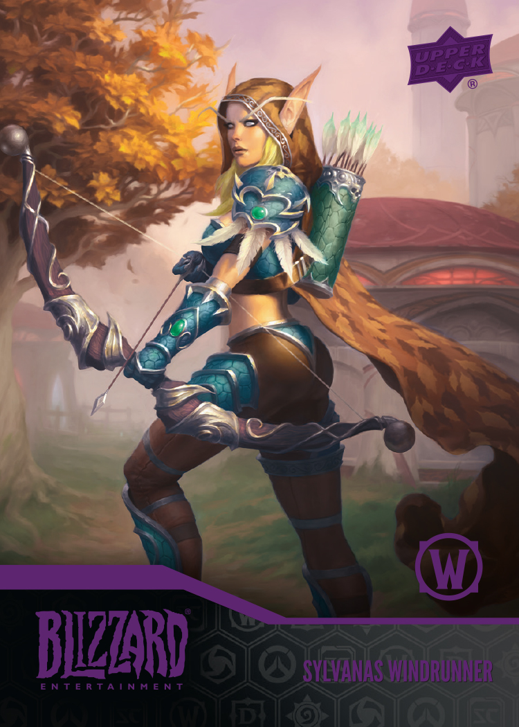 Sylvanas Windrunner trading card with purple foil